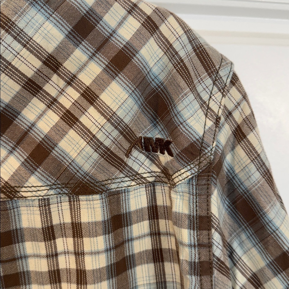 Mountain Khakis Shirt Brown Plaid Pearl Snap Outdoor Hiking Casual large - Picture 6 of 7